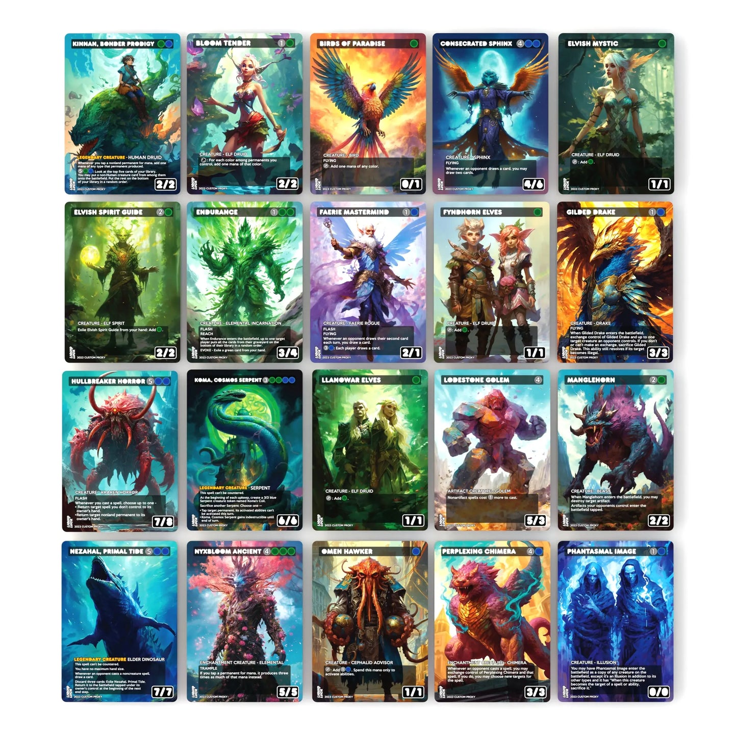 Kinnan Proxy Deck - Complete 100 Card Commander Deck + Bonus Cards - Blue Green Ramp/Combo Deck