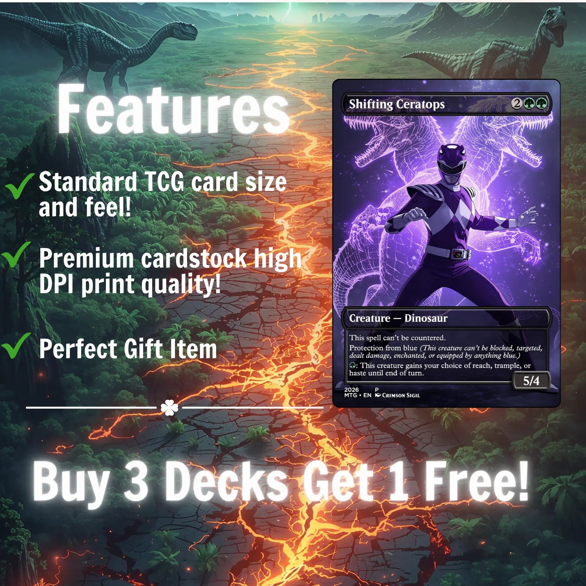 Dino Ranger Force + MTG Proxy Deck + MTG Commander + Tokens