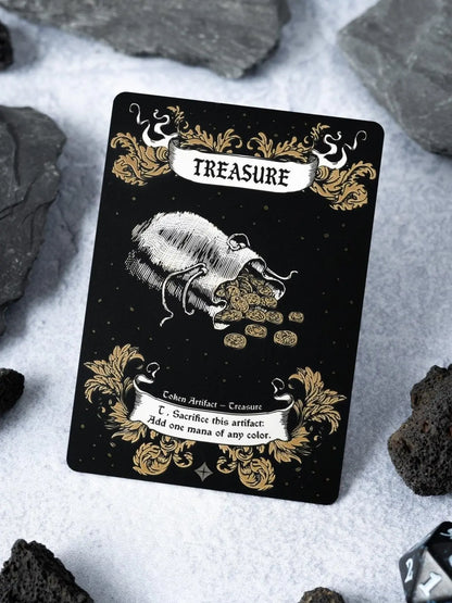 Stainless Steel Treasure Token - Legendary Artifacts - MTG Tokens for MTG Commander
