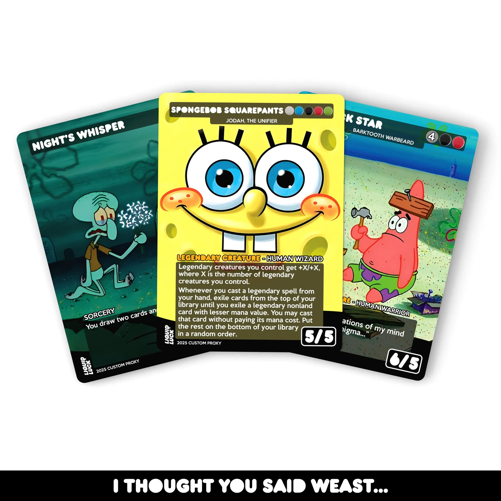 Spongebob Complete Proxy Set - 18 Cards in Total - Spongebob, Patrick, Sandy, Gary and More! Perfect for Commander/Edh Decks!