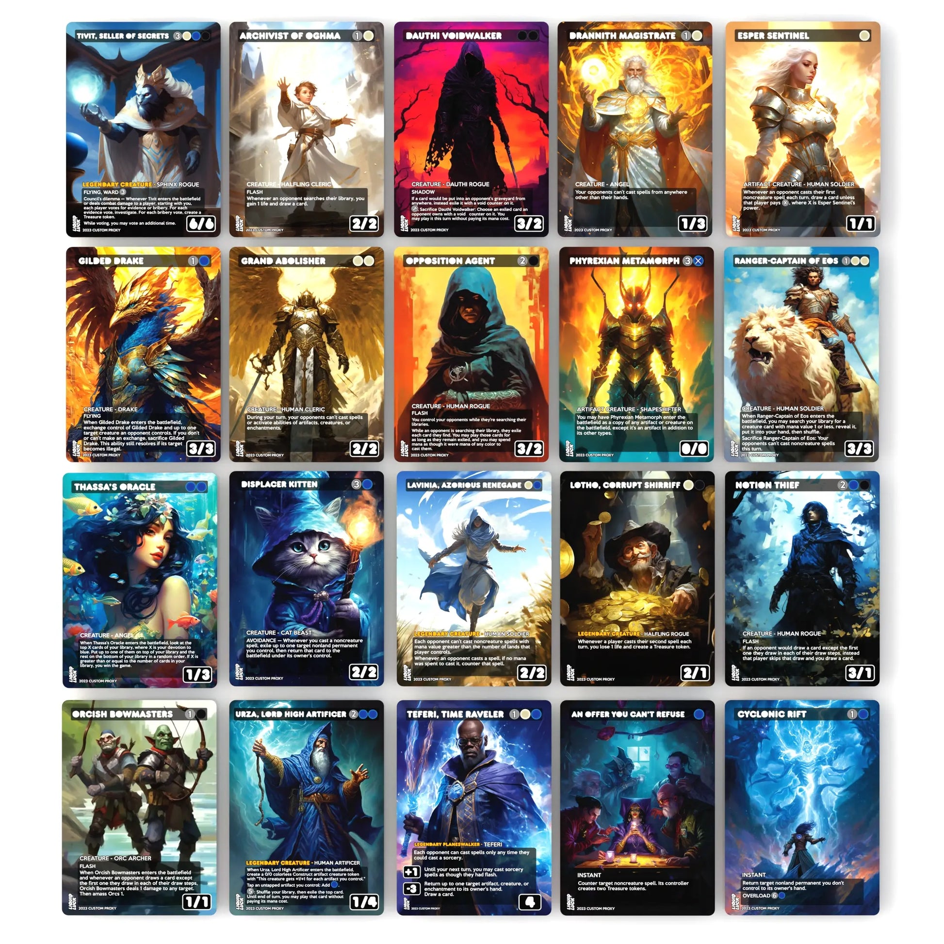 Tivit Seller of Secrets Proxy Deck (Cedh) - Complete 100 Card Commander Deck + Bonus Cards - Control Deck for Competitive EDH