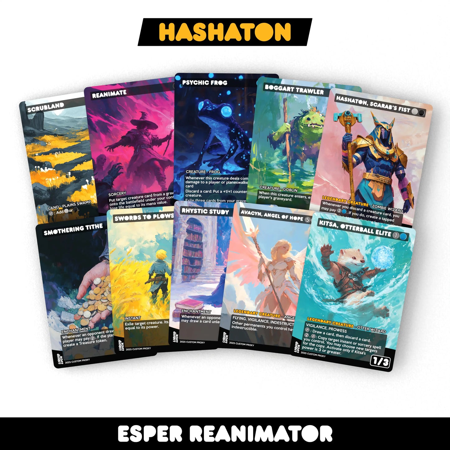 Hashaton, Scarab'S Fist Complete Proxy Deck | Esper Reanimator - Complete Commander Proxy Deck (Cedh) with 100 Cards and Tokens